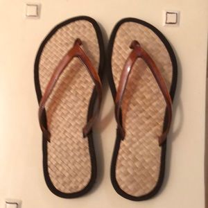 Brown and tan sandals